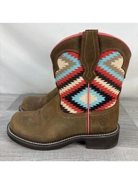 Ariat Fatbaby Heritage Aztec Twill Stripe Boots - Size 8B